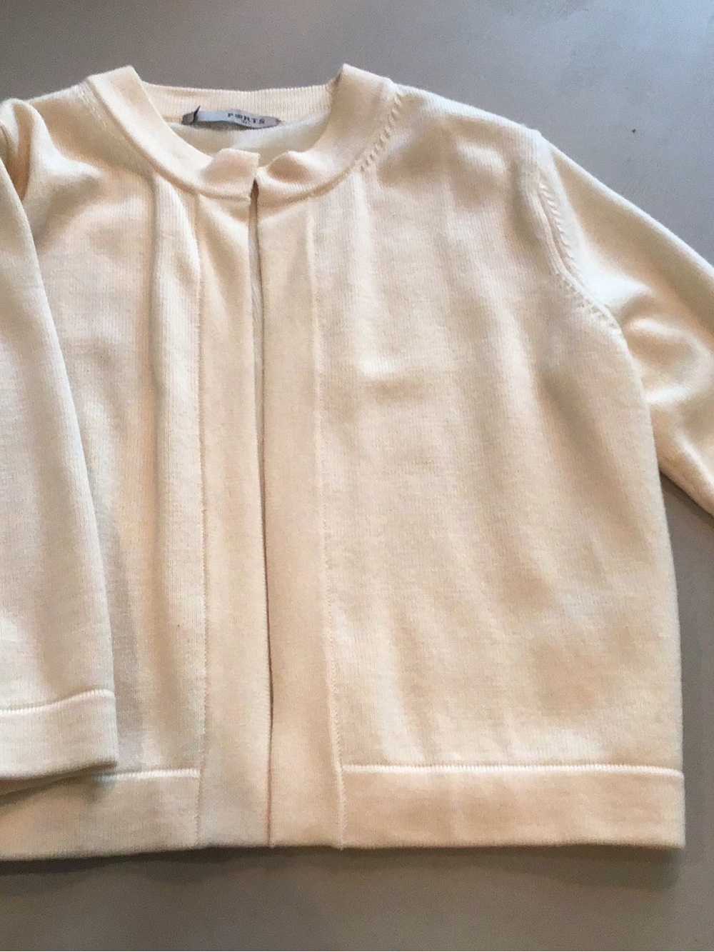 Ports 1961 Pale Yellow Cropped Cardigan with Silk Lining